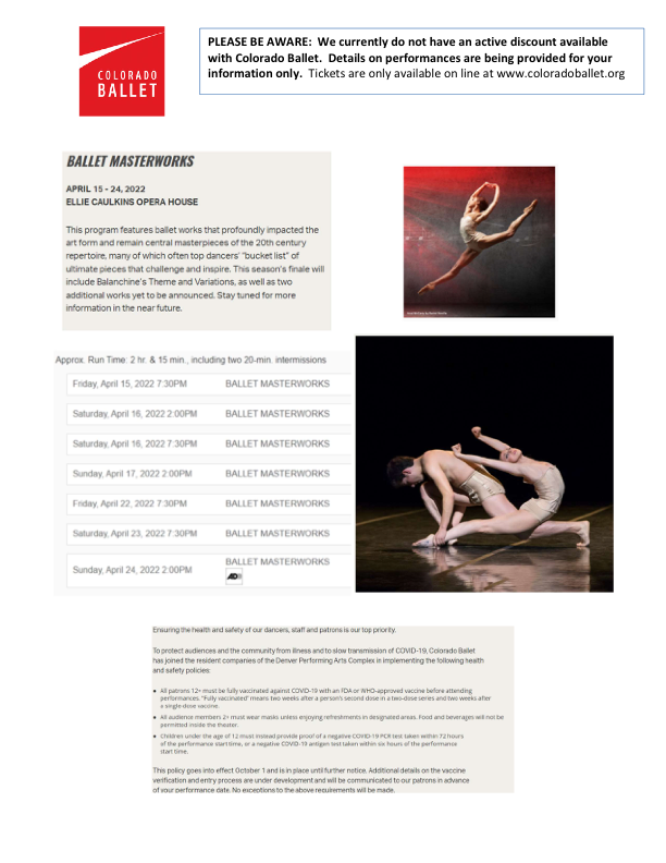 Colorado Ballet Masterworks 2022