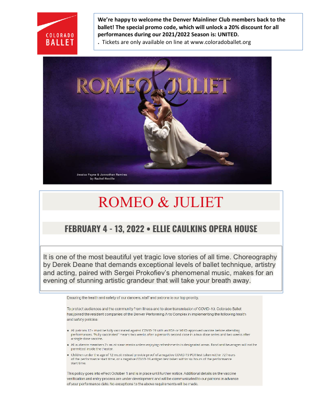 Colorado Ballet Romeo and Juliet 2022