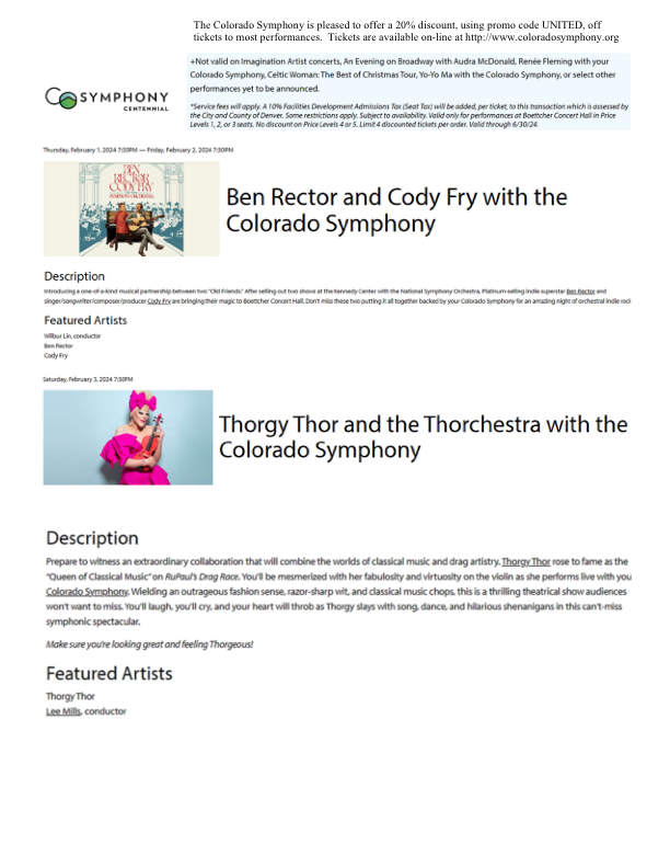 Colorado Symphony February 2024 page 1