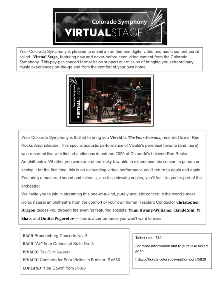 Colorado Symphony Virtual 2021 - Four Seasons
