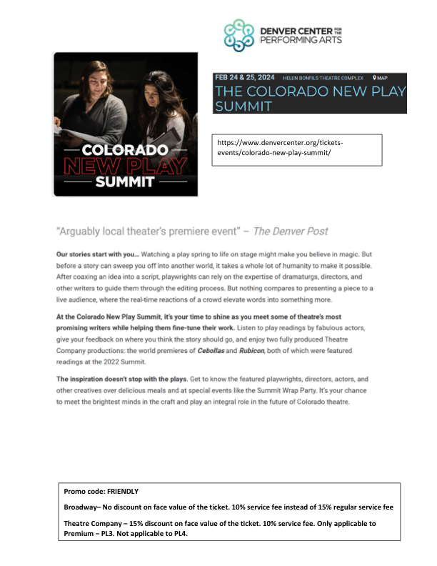 Denver Center - Colorado New Play Summit -2024