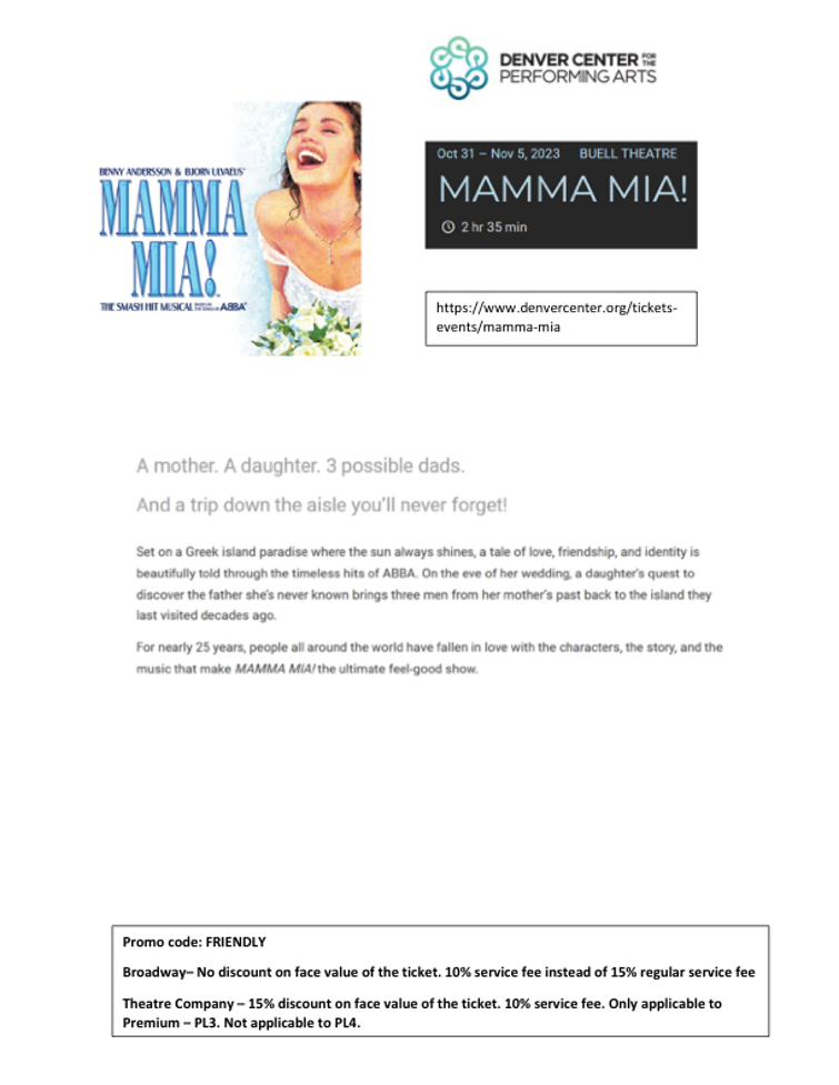 Denver Center - Mamma Mia- 2023