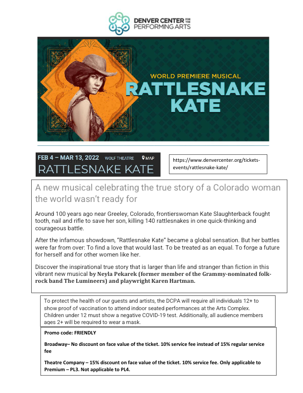 Denver Center - Rattlesnake Kate - 2022