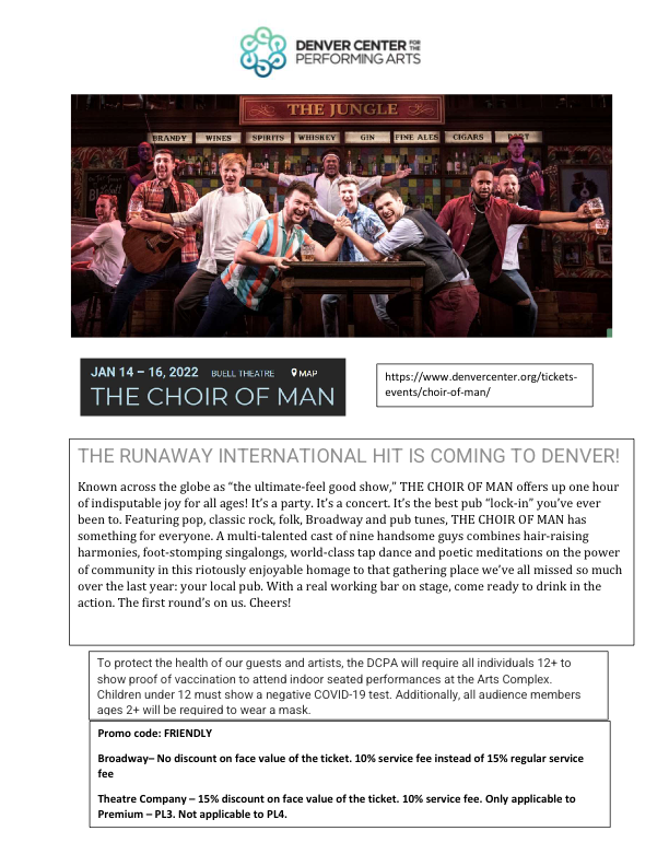 Denver Center - The Choir of Man - 2022