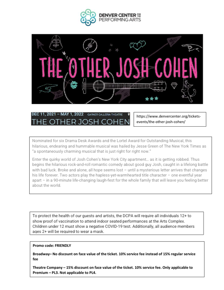 Denver Center - The Other Josh Cohen 2021 - 2022