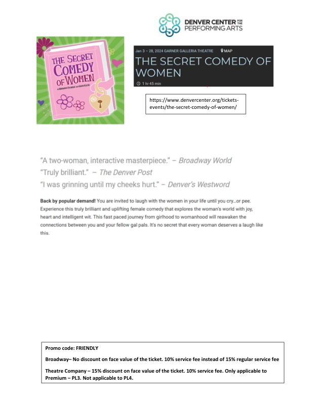 Denver Center - The Secret Comedy of Women -2024