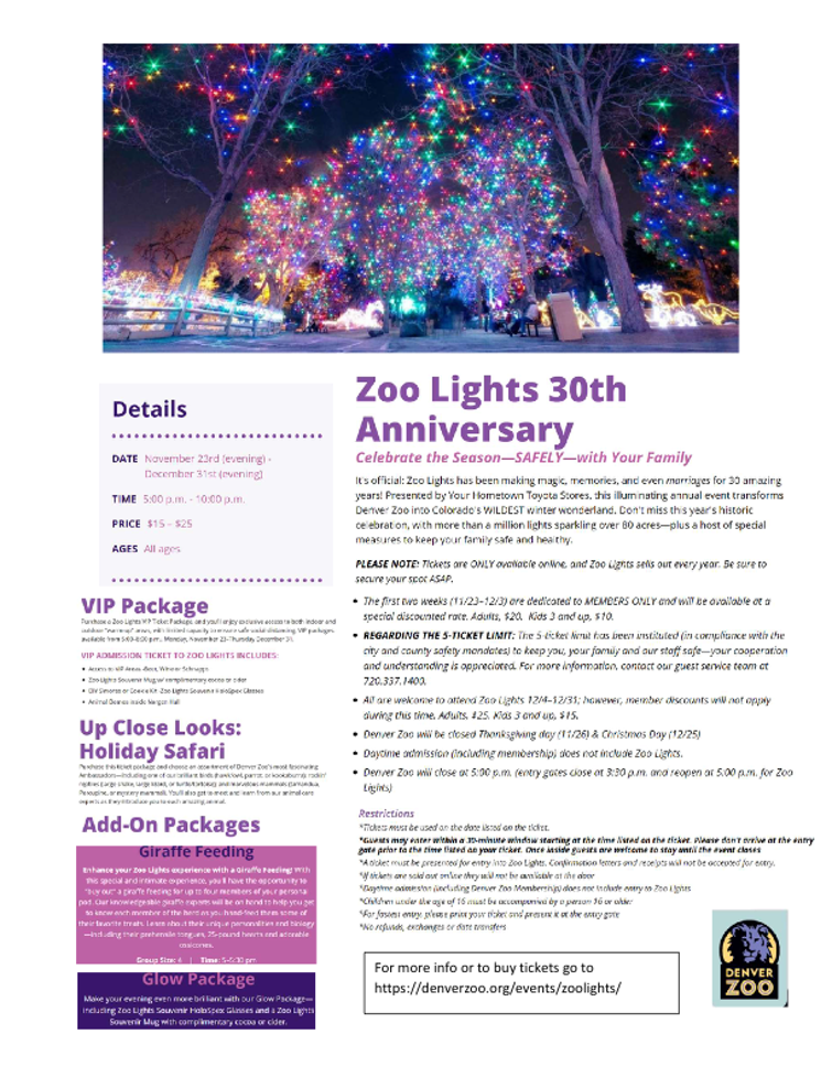 Denver Zoo - Zoo Lights 2020