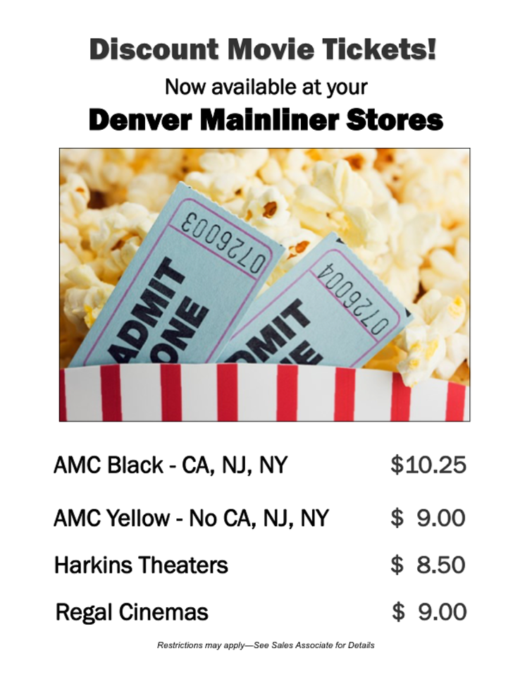 Movie Tickets Flyer Update Mar2020 AMC Yellow Price Change