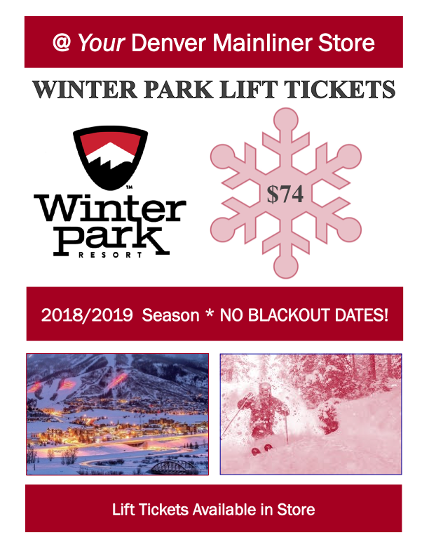Winter Park Lift tickets DENVER MAINLINER CLUB